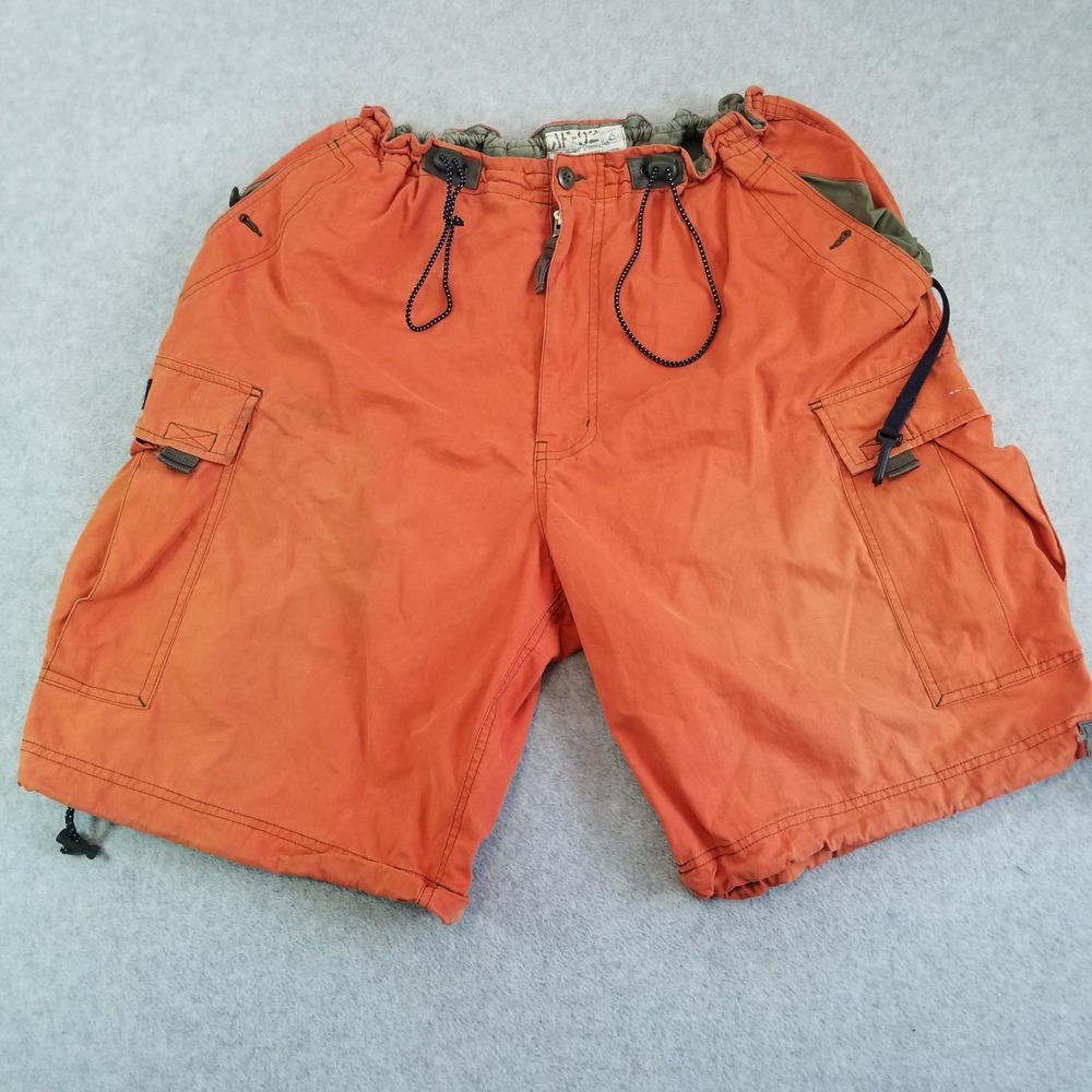 VTG Abercrombie & Fitch Paratrooper Shorts Mens XL Orange Y2K Cargo AFB-J22834-5